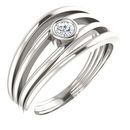Sterling Silver 0.12 Carat Diamond Ring