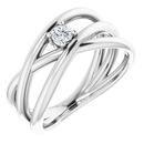 Genuine Diamond Ring in Sterling Silver 1/8 Carat Diamond Negative Space Ring