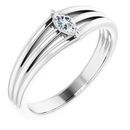 Genuine Diamond Ring in Sterling Silver 1/8 Carat Diamond Geometric Ring