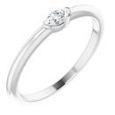 Genuine Diamond Ring in Sterling Silver 1/8 Carat Diamond Solitaire Ring