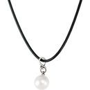 Sterling Silver & 14 KT White Gold South Sea Cultured Pearl Patina Finish Necklace