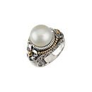 Perfect Jewelry Gift Sterling Silver & 14 Karat Yellow Gold Freshwater Cultured Pearl Ring Size 6