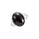 Genuine Sterling Silver 16x12mm Oval Onyx Cabochon Ring