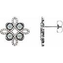 Natural Diamond Earrings in Sterling Silver 3/4 Carat Diamond Earrings