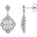 Natural Diamond Earrings in Sterling Silver 3/8 Carat Diamond Vintage-Inspired Earrings