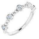 Genuine Diamond Ring in Sterling Silver .33 Carat Diamond Stackable Ring