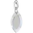 Sterling Silver 36x12x7mm Clear Quartz Marquise Shaped Pendant