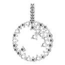 Real Diamond Pendant in Sterling Silver 5/8 Carat Diamond Scattered Circle Pendant