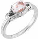 Pink Morganite Ring in Sterling Silver 8x6 mm Oval Morganite Knot Ring