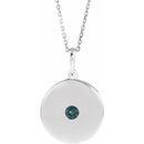 Natural Alexandrite Necklace in Sterling Silver Alexandrite Disc 16-18