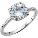 Shop Sterling Silver Aquamarine & .01 Carat Diamond Ring