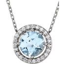 Buy Sterling Silver Aquamarine & .05 Carat Diamond 16