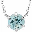 Sterling Silver Aquamarine Solitaire 16