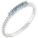 Sterling Silver Aquamarine Stackable Ring