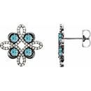Genuine Zircon Earrings in Sterling Silver Genuine Zircon & 1/4 Carat Diamond Earrings