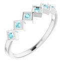 Sterling Silver Blue Zircon Stackable Ring