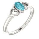 Shop Sterling Silver Blue Zircon Youth Heart Ring