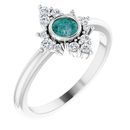 Chatham Created Alexandrite Ring in Sterling Silver Chatham Created Alexandrite & 1/5 Carat Diamond Ring