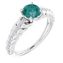 Chatham Created Alexandrite Ring in Sterling Silver Chatham Created Alexandrite & 1/8 Carat Diamond Ring