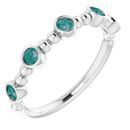 Chatham Created Alexandrite Ring in Sterling Silver Chatham Created Alexandrite Stackable Beaded Ring