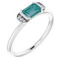 Chatham Created Alexandrite Ring in Sterling Silver Chatham Lab-Created Alexandrite & .02 Carat Diamond Ring