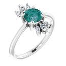 Chatham Created Alexandrite Ring in Sterling Silver Chatham Lab-Created Alexandrite & 1/4 Carat Diamond Ring