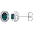Buy Sterling Silver Alexandrite & .025 Carat Diamond Earrings