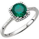 Buy Sterling Silver Emerald & .01 Carat Diamond Ring