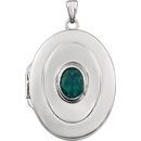 Sterling Silver Created Emerald 