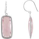 Shop Sterling Silver Cushion Rose Quartz Rope-Styled Dangle Earrings