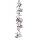 Multi-Gemstone Pendant in Sterling Silver Ethiopian Opal, Pink Sapphire & 1/8 Carat Diamond Scattered Bar Pendant