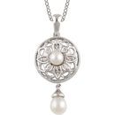 Sterling Silver Freshwater Cultured Pearl & .04 Carat TW Diamond 18