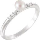 Buy Sterling Silver Freshwater Pearl & .05 Carat Diamond Ring