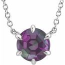 Sterling Silver Grown Alexandrite Solitaire 16