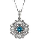 Buy Sterling Silver London Blue Topaz & 0.25 Carat Diamond 18