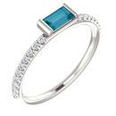 Sterling Silver London Blue Topaz & 0.17 Carat Diamond Stackable Ring