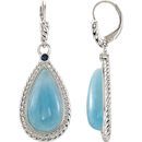 Genuine Aquamarine Earrings in Sterling Silver Milky Aquamarine & Genuine Sapphire Earrings