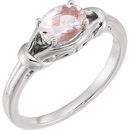 Sterling Silver Morganite Knot Ring