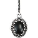 Buy Sterling Silver Onyx ViCaratorian-Style Pendant