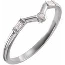 Genuine Opal Ring in Sterling Silver Opal & .08 Carat Diamond V Ring
