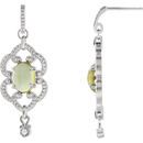 Buy Sterling Silver Peridot & .03 Carat Diamond Earrings