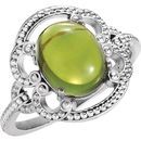 Sterling Silver Peridot Granulated Design Ring
