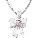 Sterling Silver Pink Sapphire & .02 Carat TW Diamond Bow 14
