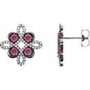 Pink Tourmaline Earrings in Sterling Silver Pink Tourmaline & 1/4 Carat Diamond Earrings