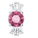 Pink Tourmaline Pendant in Sterling Silver Pink Tourmaline & 1/6 Carat Diamond Pendant