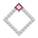 Pink Tourmaline Pendant in Sterling Silver Pink Tourmaline & 3/8 Carat Diamond Pendant