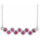 Pink Tourmaline Necklace in Sterling Silver Pink Tourmaline Bezel-Set Bar 16-18