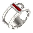 Sterling Silver Ruby Baguette Ring