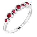 Genuine Ruby Ring in Sterling Silver Ruby Bezel-Set Ring