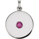 Sterling Silver Ruby Disc Pendant